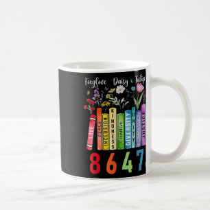 Subtle Floral Foxglove Daisy Tulip Book Lover Coffee Mug