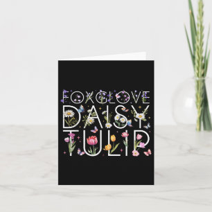 Subtle Floral Foxglove Daisy Tulip Flowers _1 Card