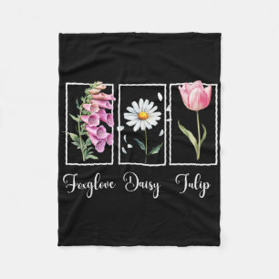 Subtle Floral Liberal Resist Protest Foxglove Dais Fleece Blanket