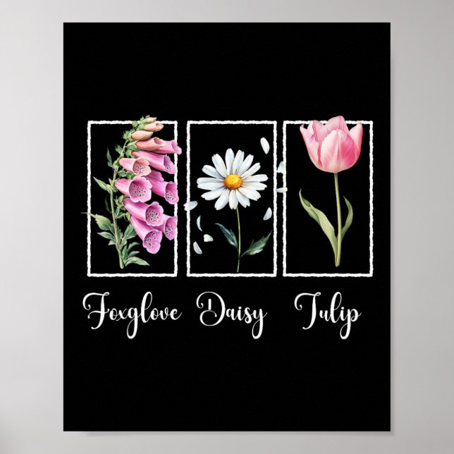 Subtle Floral Liberal Resist Protest Foxglove Dais Poster (Front)