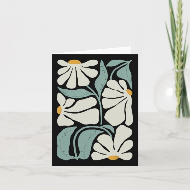 Subtle Flower Kamala Harris Boho Aesthetic  Card (Front)