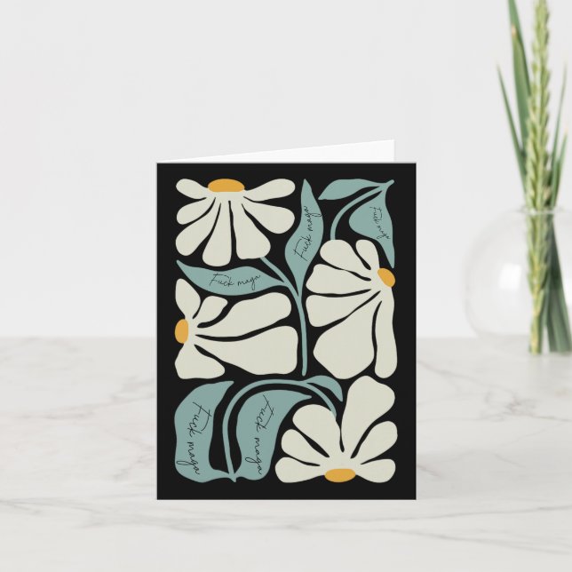 Subtle Flower Trump Floral Boho Aesthetics  Card (Front)
