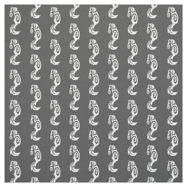 Subtle Fox Kitsune Tribal with Spirit Lantern Fabric (Swatch)