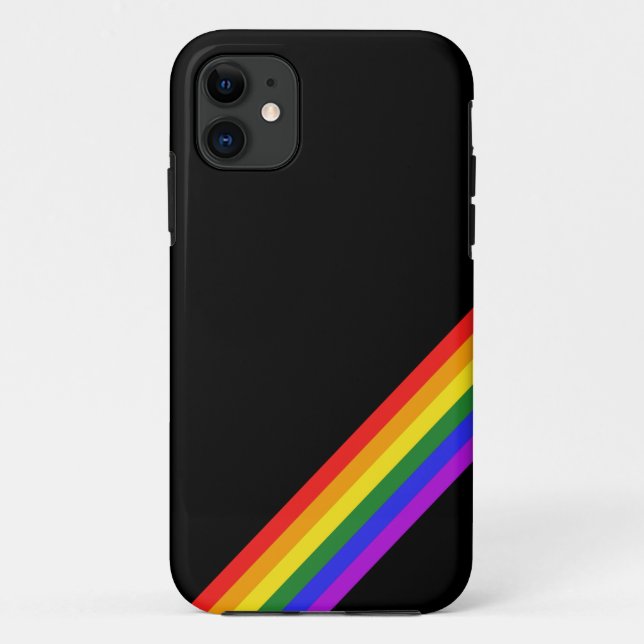Subtle Gay Pride Flag LGBT Rainbow Diagonal Stripe Case-Mate iPhone Case (Back)