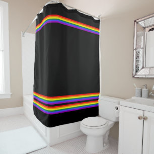 Subtle Gay Pride Strip Rainbow Shower Curtain
