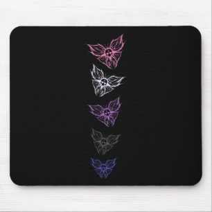 Subtle Genderfluid Pride Goth Butterfly, Non Binar Mouse Pad