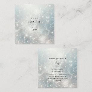 Subtle gentle glitter background square business card