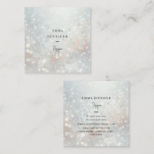 Subtle gentle glitter background square business card