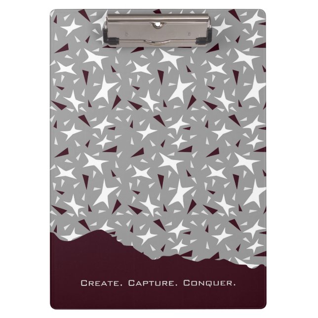 Subtle Geometry: Stars & Triangles – Grey Clipboard (Front)