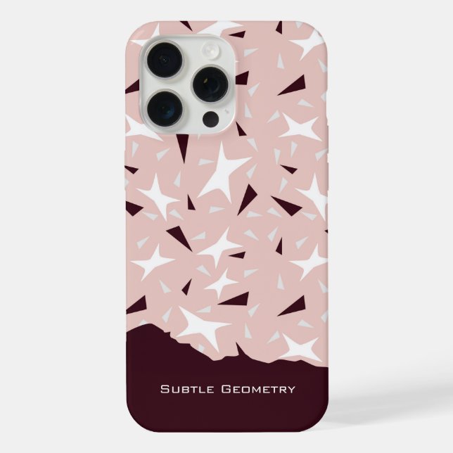 Subtle Geometry: Stars & Triangles – Pink iPhone Case (Back)