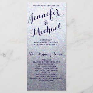 Subtle Glitter Wedding Program
