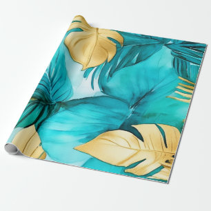 Subtle Gold Accents Watercolor Design Wrapping Paper