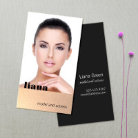 Subtle Gold Glitter Modeling Photocard