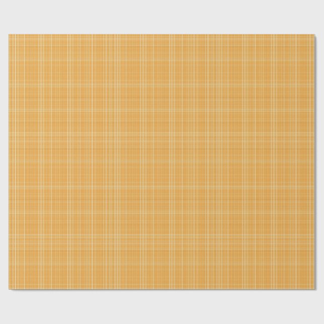 Subtle Golden Gingham Plaid Wrapping Paper (Flat)