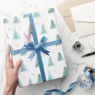 Subtle green trees Christmas Wrapping Paper