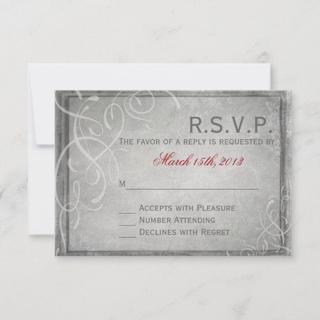 Subtle Grey Elegance - RSVP Card (Front)