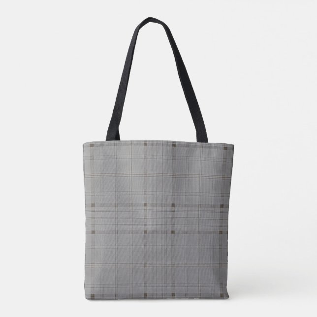 Subtle Grid - black Tote Bag (Back)