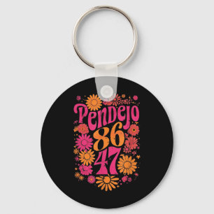 Subtle Groovy Retro Pendejo Floral Anti-trump Key Ring
