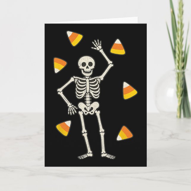 Subtle Halloween Skeleton Candy Halloween Costume  Card (Front)