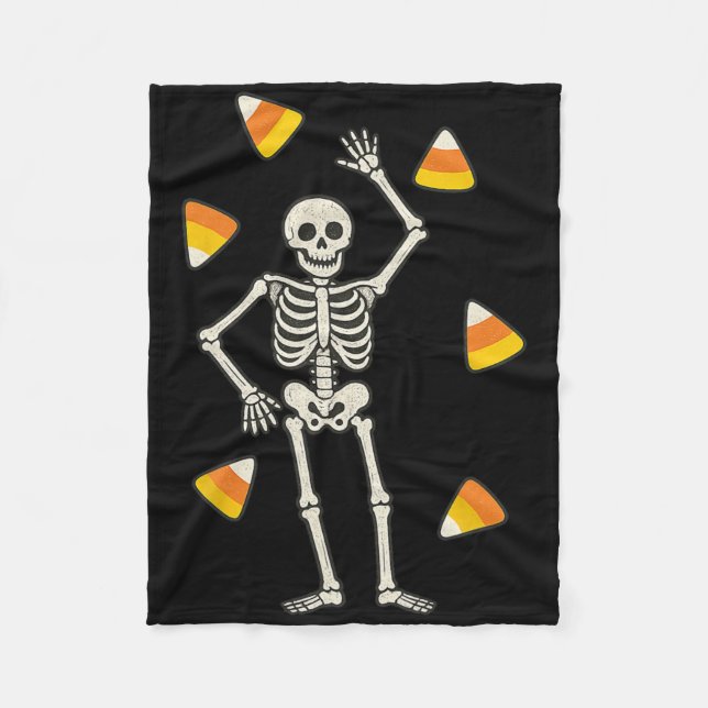 Subtle Halloween Skeleton Candy Halloween Costume  Fleece Blanket (Front)