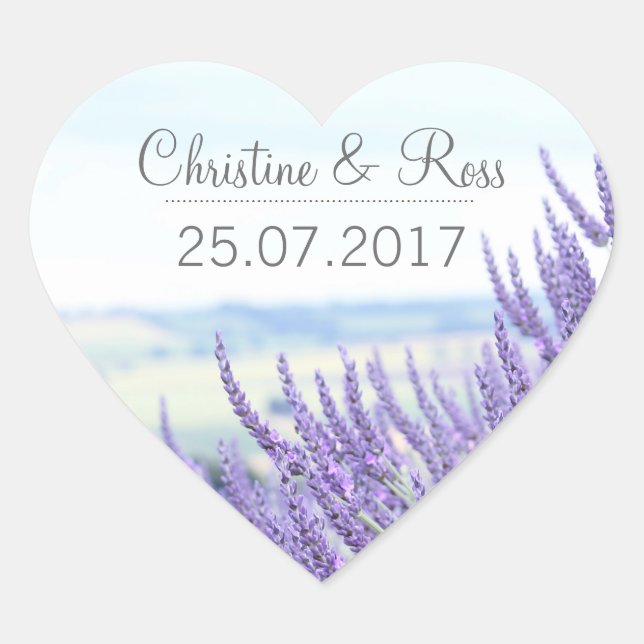 Subtle lavender, floral, wedding sticker (Front)