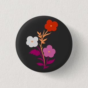 Subtle Lesbian Flag Flowers 3 Cm Round Badge