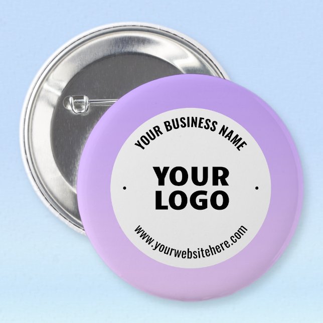 Subtle Light Purple Ombre & Your Business Logo 6 Cm Round Badge (Creator Uploaded)