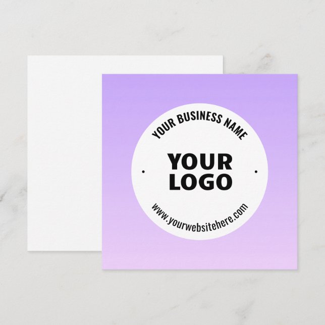 Subtle Light Purple Ombre & Your Business Logo Card (Front/Back)