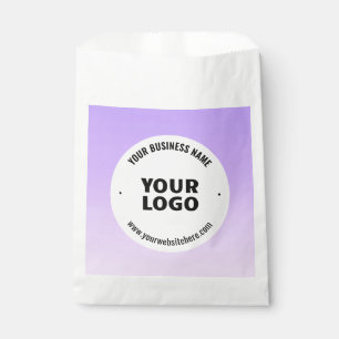 Subtle Light Purple Ombre & Your Business Logo Favour Bag