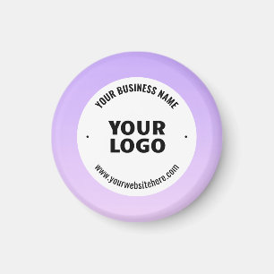 Subtle Light Purple Ombre & Your Business Logo Magnet