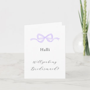Subtle Lilac Bow Bridesmaid Proposal Invitation