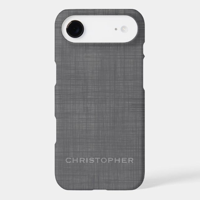 Subtle Linen Pattern - Grey with Name (Back)