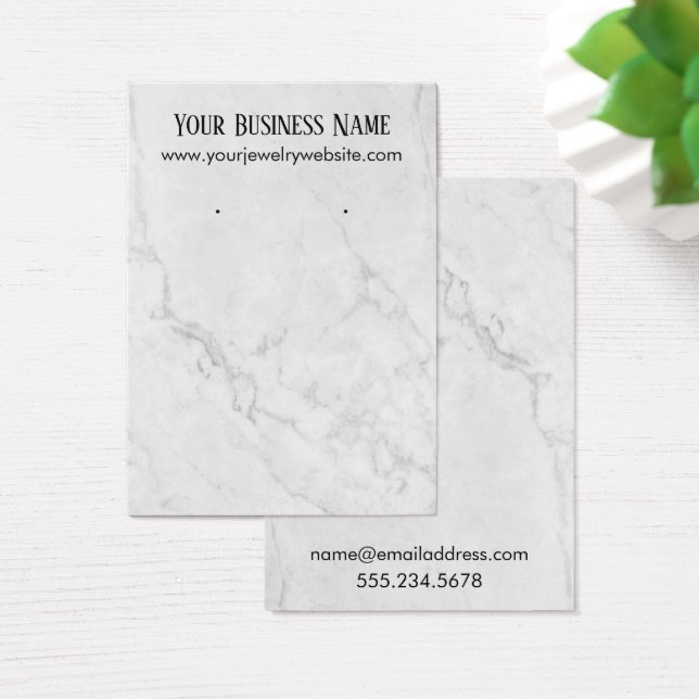 Subtle Marble Earring Holder Display Cards (Desk)