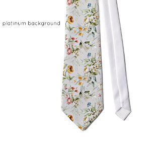 Subtle Monogram Colourful Floral Pattern Necktie