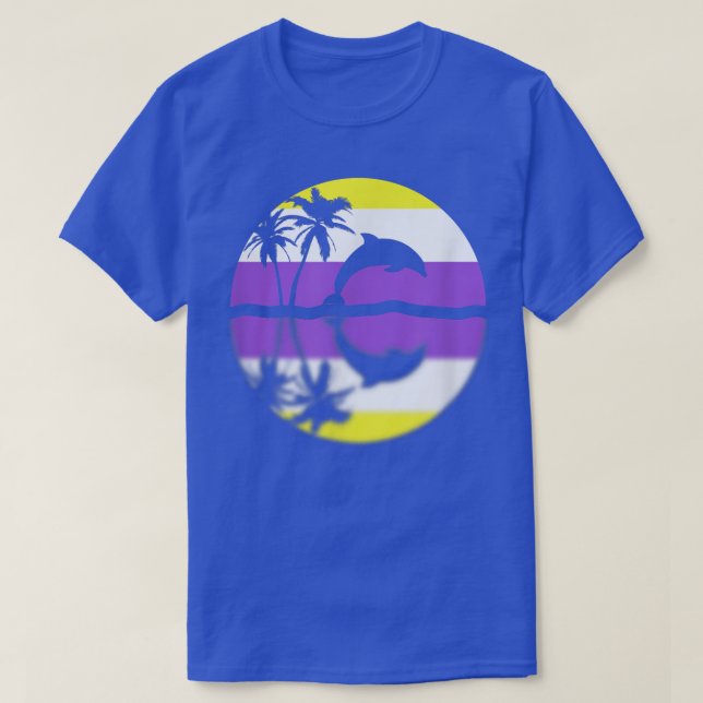 Subtle Nonbinary Pride Sunset, Enby Flag, Pride Mo T-Shirt (Design Front)