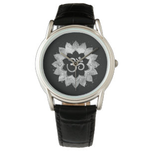 *~* Subtle OM AUM Grey Meditative Mandala Watch