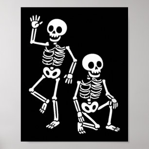 Subtle Party Skeletons Halloween Clic Funny Spooky Poster