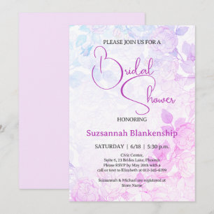 Subtle Pastel Floral Background Bridal Shower Invitation