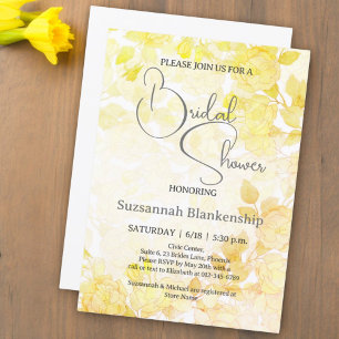 Subtle Pastel Floral Background Bridal Shower Invitation