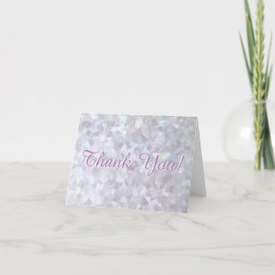 Subtle Pastel Glitter Thank You Card
