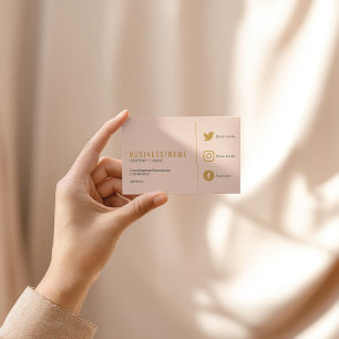Subtle pink social media business card. business c card