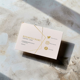 Subtle pink social media icons sleek business card
