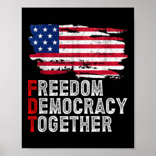 Subtle Political Freedom Democracy Together Americ Poster