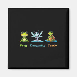 Subtle Political Humor Frog Dragonfly Turtle Yoga Magnet