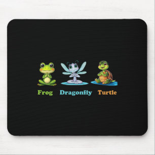 Subtle Political Humor Frog Dragonfly Turtle Yoga Mouse Pad