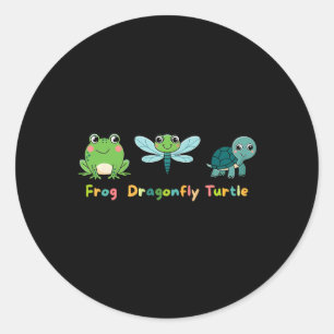 Subtle Political Humour Anti-trump Frog Dragonfly Classic Round Sticker