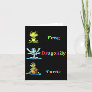 Subtle Political Humour Frog Dragonfly Turtle Yoga Card