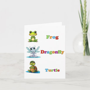 Subtle Political Humour Frog Dragonfly Turtle Yoga Card