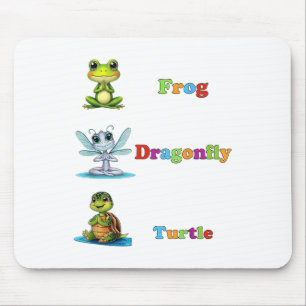 Subtle Political Humour Frog Dragonfly Turtle Yoga Mouse Pad