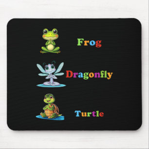 Subtle Political Humour Frog Dragonfly Turtle Yoga Mouse Pad